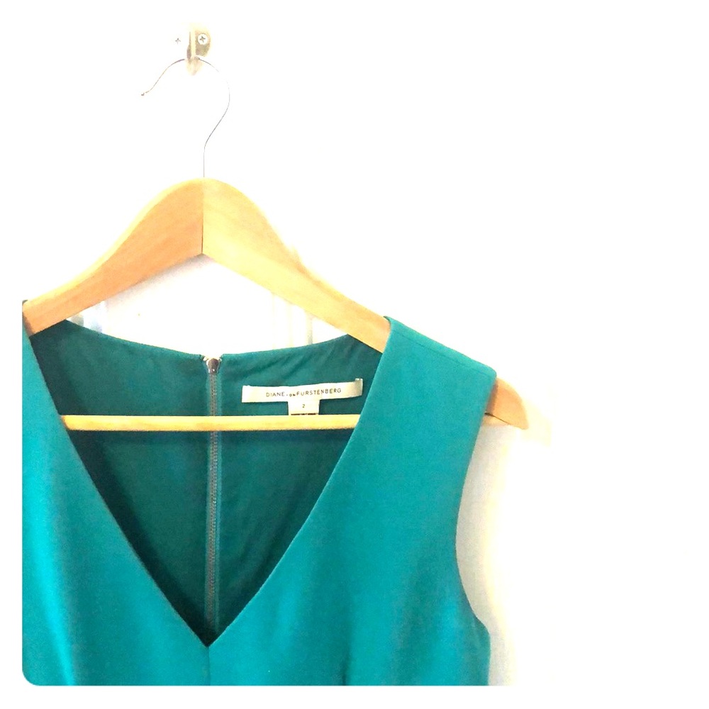 DVF green/blue sleeveless dress!
